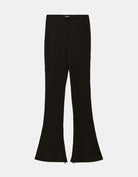 Ribbed Flare Trousers | Black