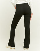 Ribbed Flare Trousers | Black