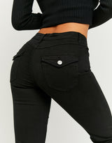Mid Waist Bootcut Jeans | Black