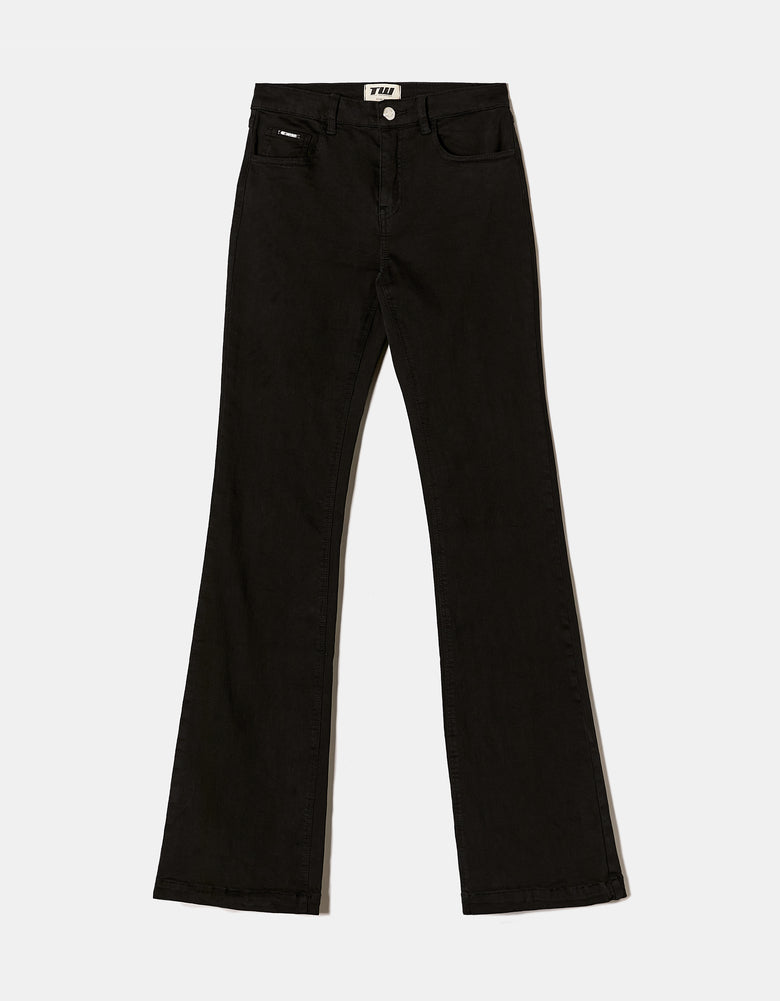 Mid Waist Bootcut Jeans | Black