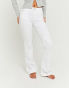 Mid Waist Bootcut Jeans | White