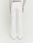 Mid Waist Bootcut Jeans | White