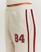 Stripped Jogger with Print | Beige