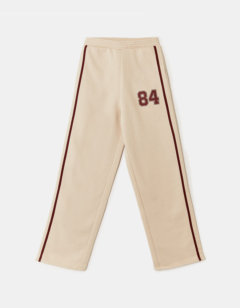 Stripped Jogger with Print | Beige