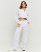 Wide Leg Joggers | Light Grey