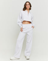 Wide Leg Joggers | Light Grey