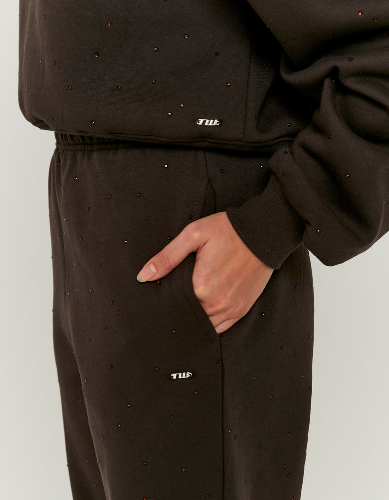 Jogger with Rhinestones | Brown