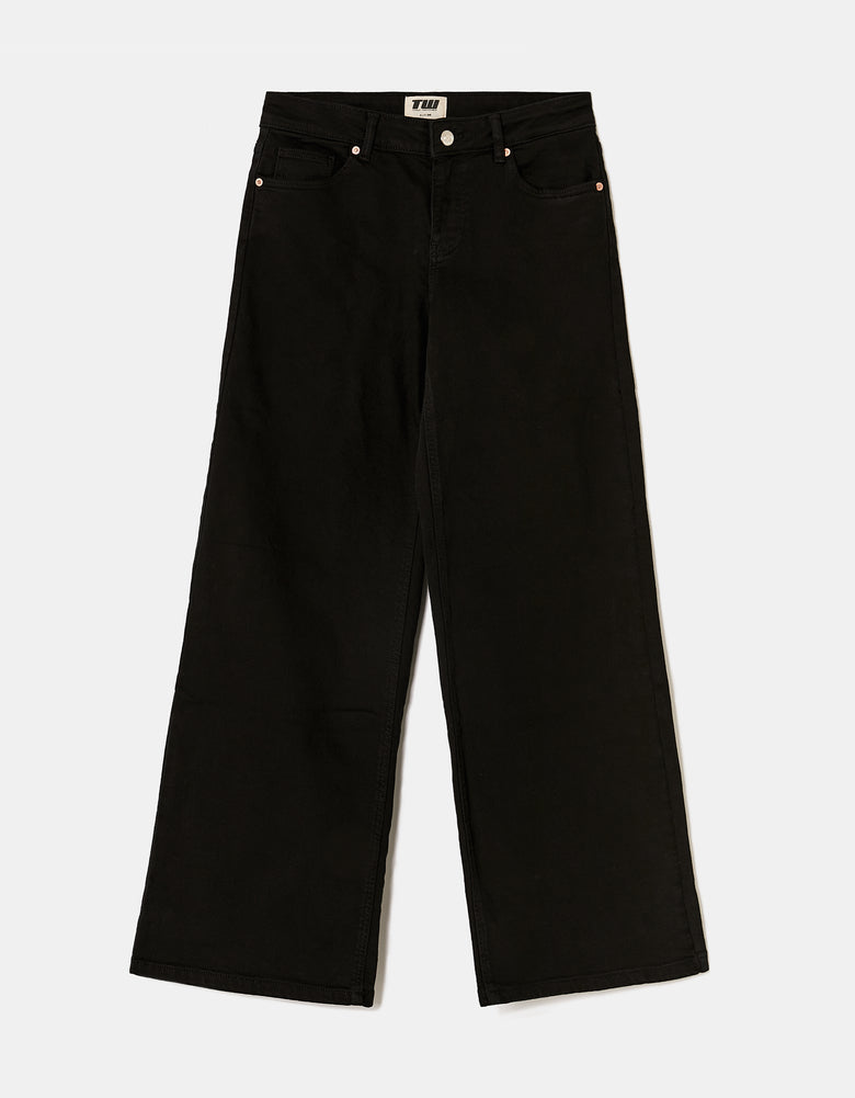 High Waist Wide Leg Trousers | Black