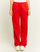 Wide Leg Basic Joggers | Red