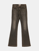 Mid Waist Bootcut Jeans | Black Wash