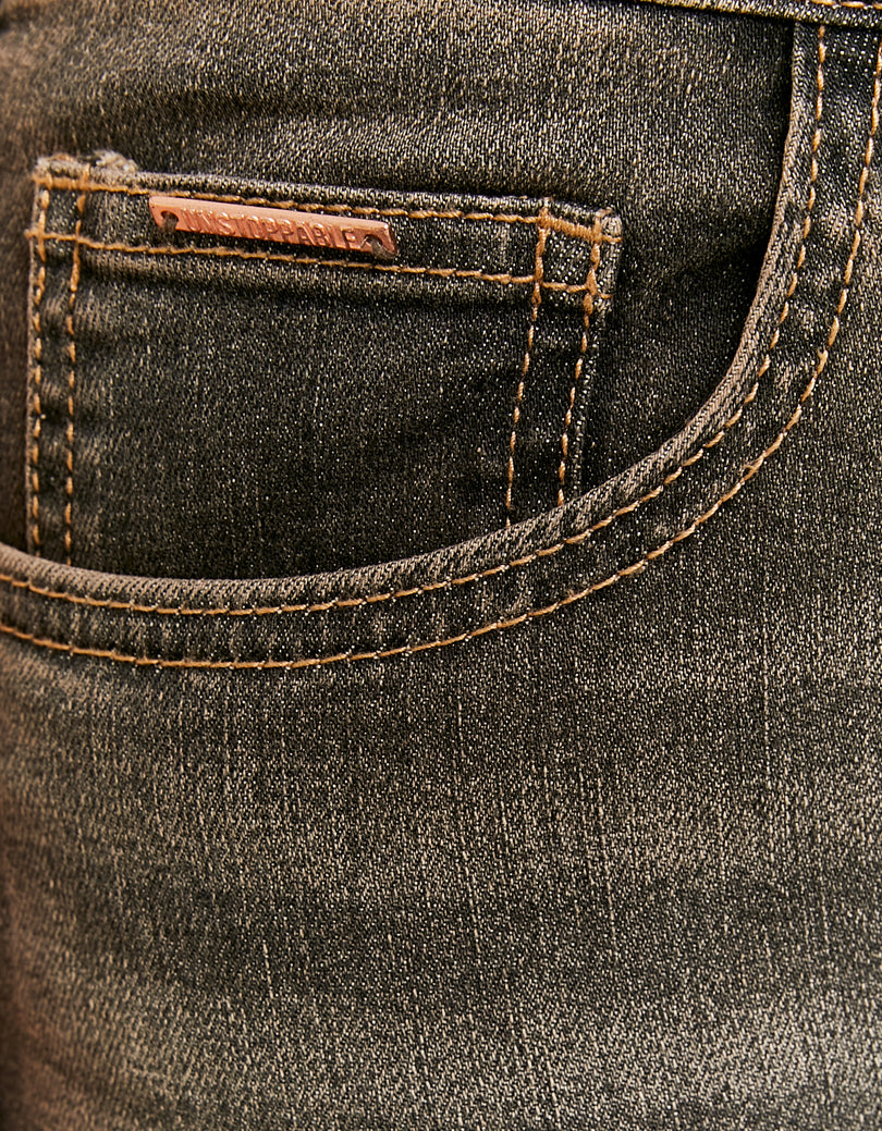Mid Waist Bootcut Jeans | Black Wash