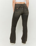 Mid Waist Bootcut Jeans | Black Wash