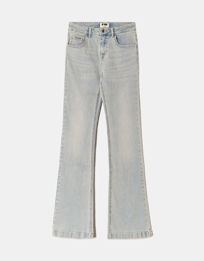 Mid Waist Bootcut Jeans | Light Wash