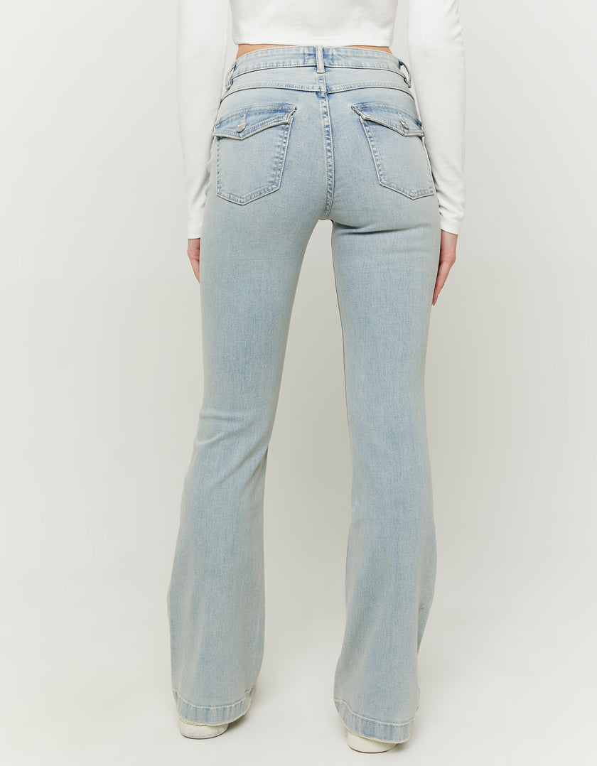 Mid Waist Bootcut Jeans | Light Wash