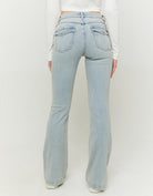 Mid Waist Bootcut Jeans | Light Wash
