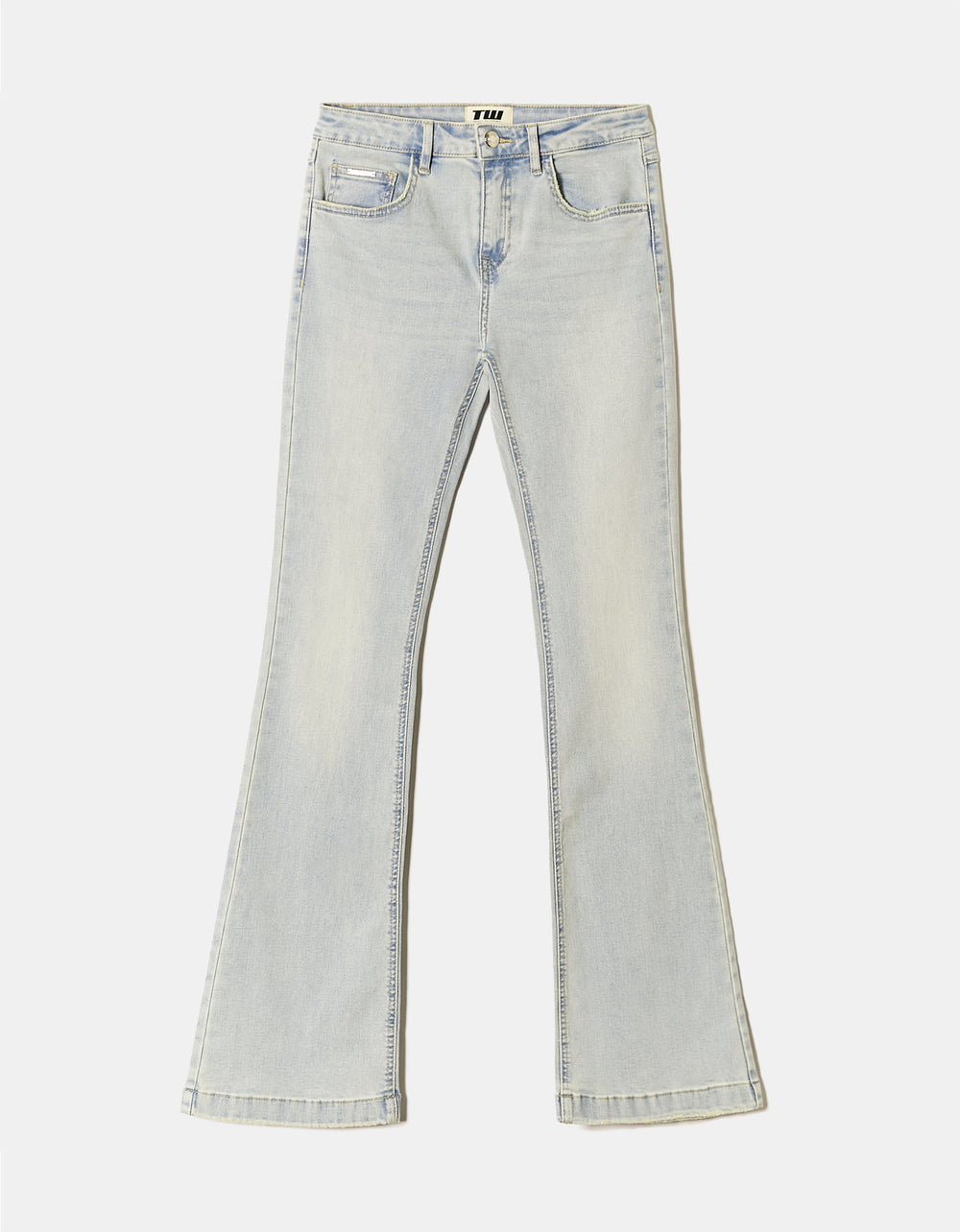 Mid Waist Bootcut Jeans | Blue Wash