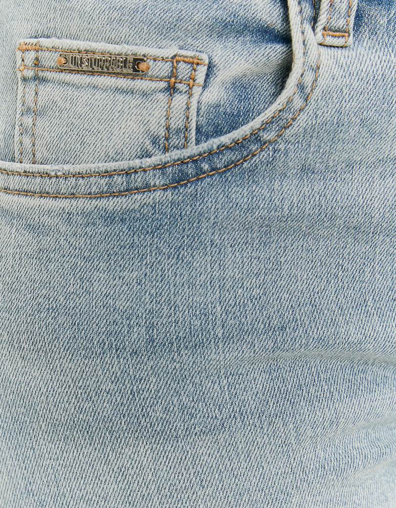 Mid Waist Bootcut Jeans | Blue Wash