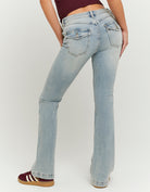 Mid Waist Bootcut Jeans | Blue Wash