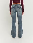 Mid Waist Bootcut Jeans | Blue Wash