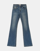 Mid Waist Bootcut Jeans | Blue Wash