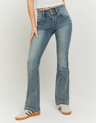 Mid Waist Bootcut Jeans | Vintage Wash