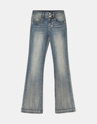 Mid Waist Bootcut Jeans | Vintage Wash