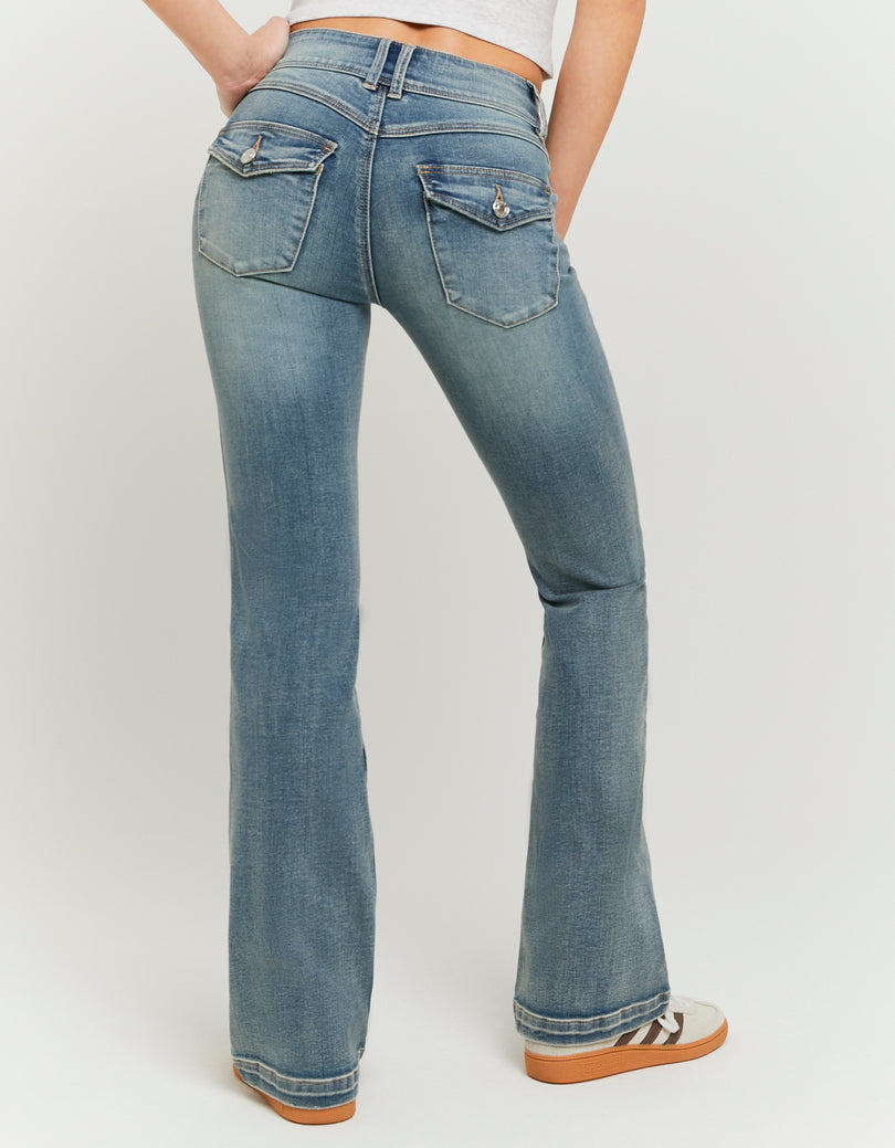 Mid Waist Bootcut Jeans | Vintage Wash