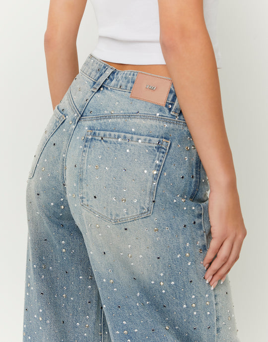 Mid Waist Barrel Jeans | Vintage Wash