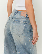 Mid Waist Barrel Jeans | Vintage Wash