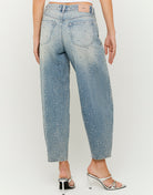 Mid Waist Barrel Jeans | Vintage Wash