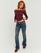 Low Waist Bootcut Jeans | Vintage Wash