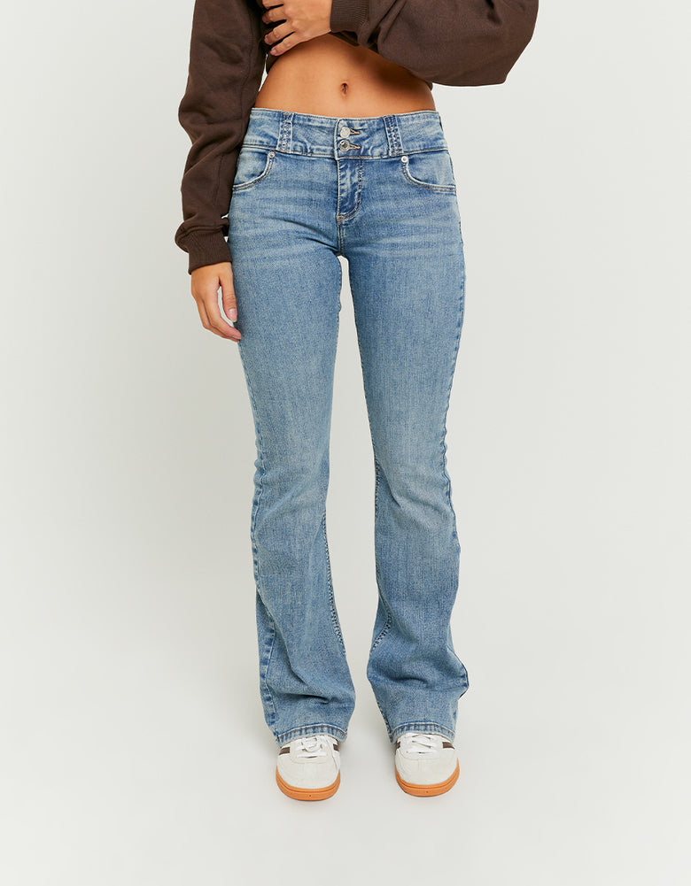 Low Waist Bootcut Jeans | Blue Wash