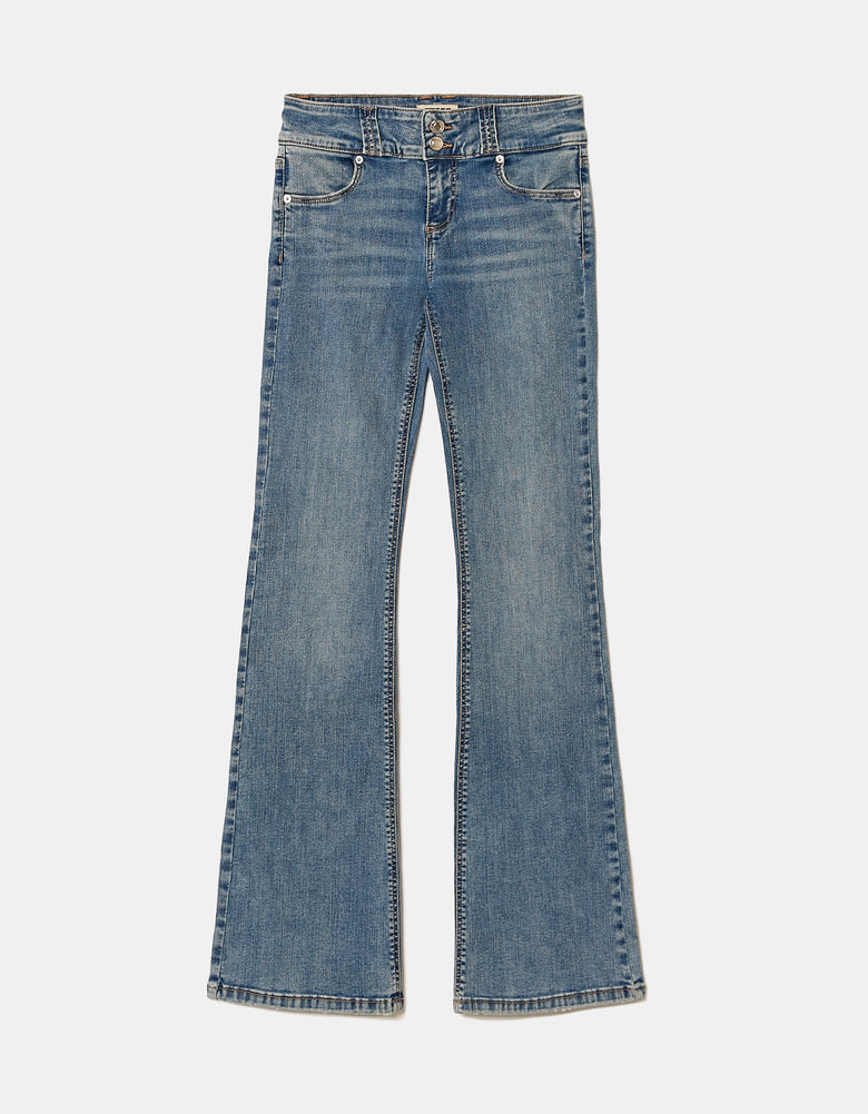 Low Waist Bootcut Jeans | Blue Wash