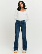 Low Waist Flare Jeans | Blue Wash