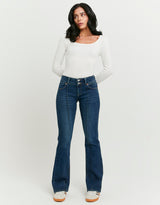Low Waist Flare Jeans | Blue Wash