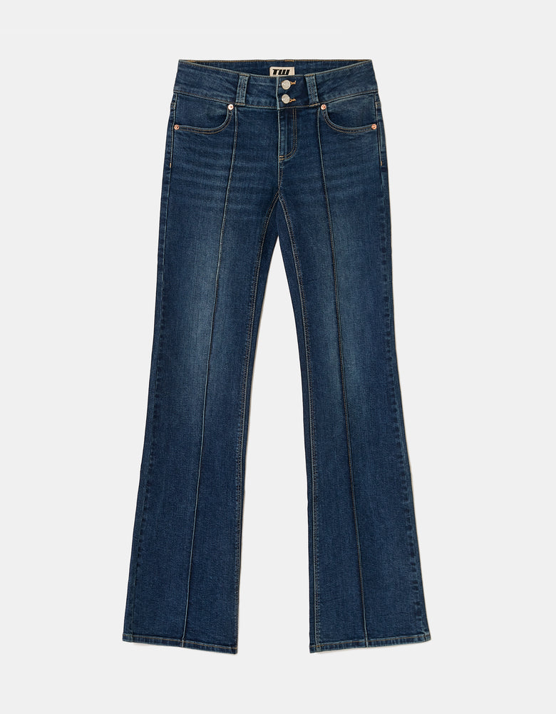 Low Waist Flare Jeans | Blue Wash