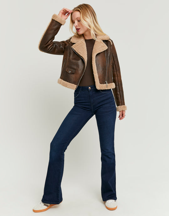 Mid Waist Push Up Flare Jeans | Unwashed
