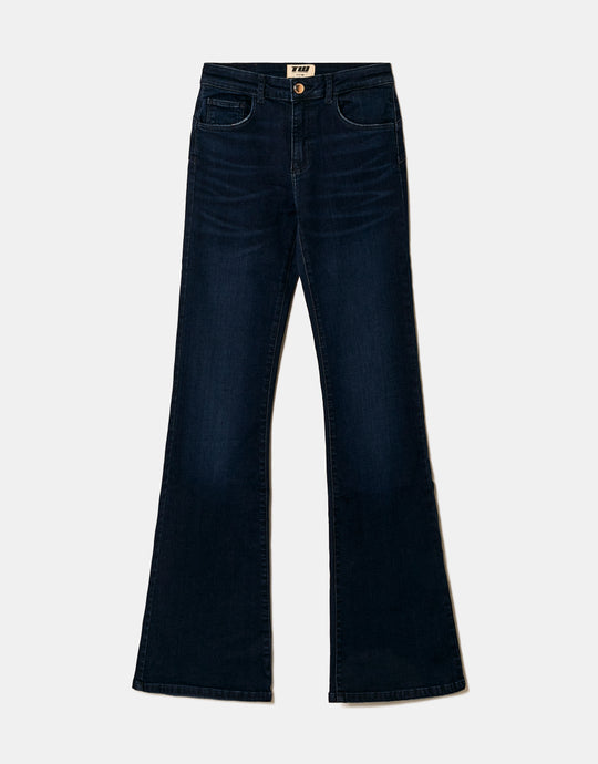 Mid Waist Push Up Flare Jeans | Unwashed