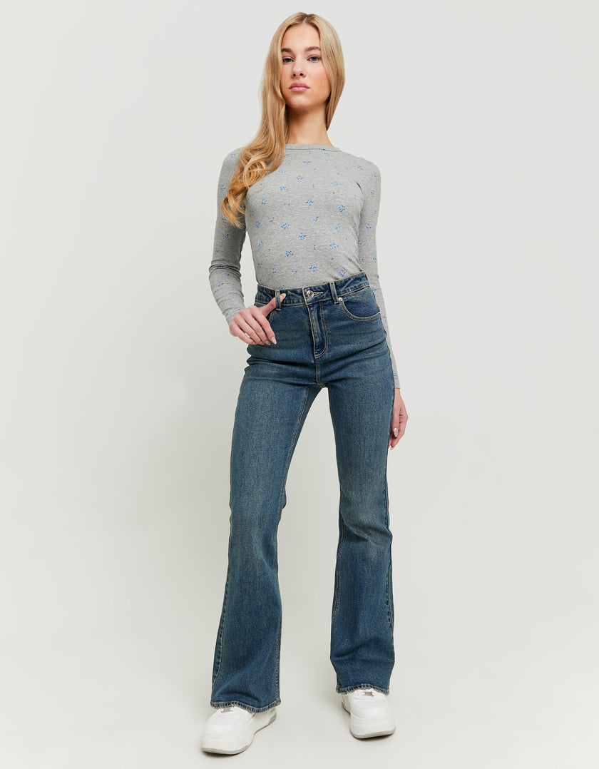 High Waist Flare Jeans | Blue Wash