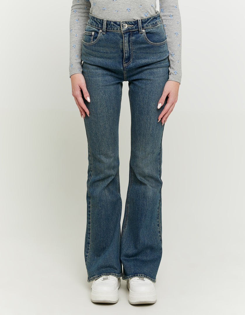 High Waist Flare Jeans | Blue Wash
