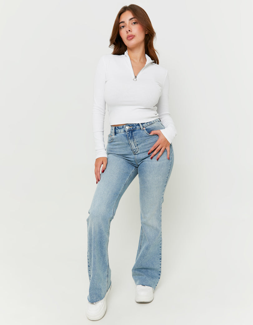 High Waist Flare Jeans | Blue Wash