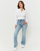 High Waist Flare Jeans | Blue Wash