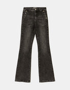 High Waist Jeans with Side Buttons | Grey Wash