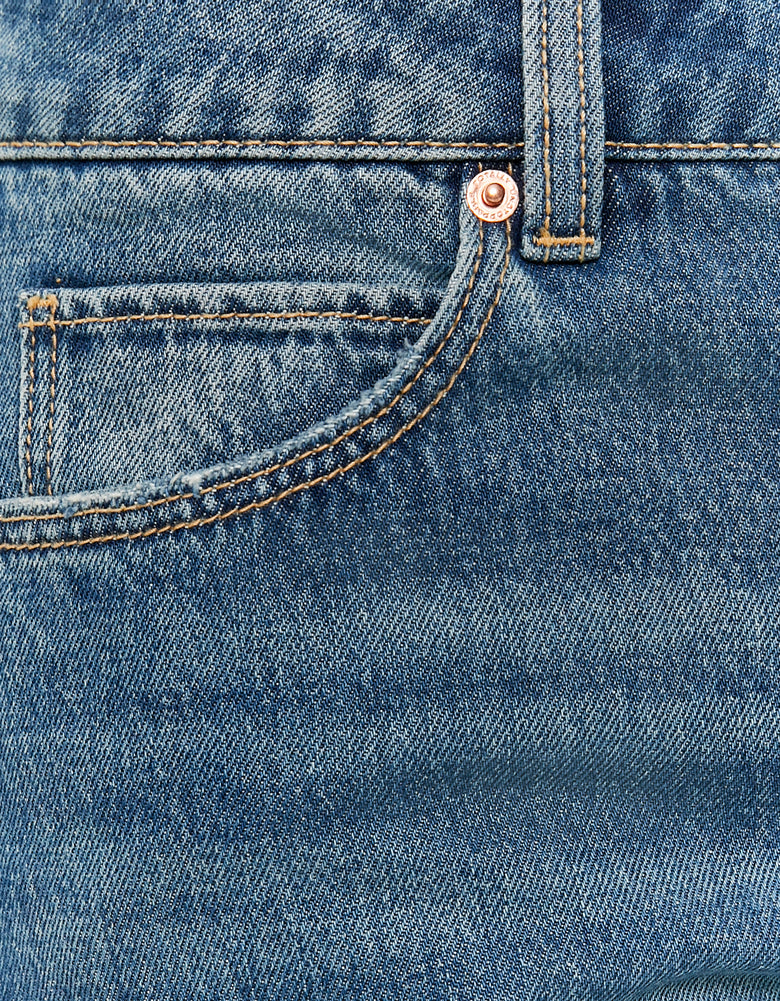 High Waist Barrel Jeans | Blue Wash