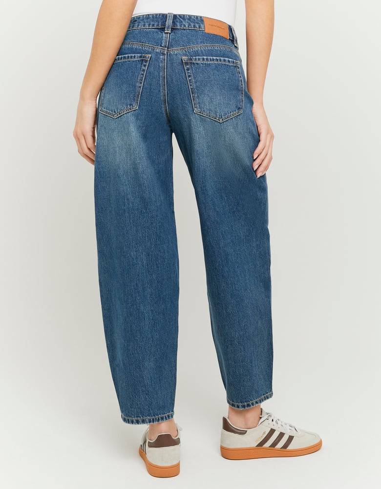 High Waist Barrel Jeans | Blue Wash