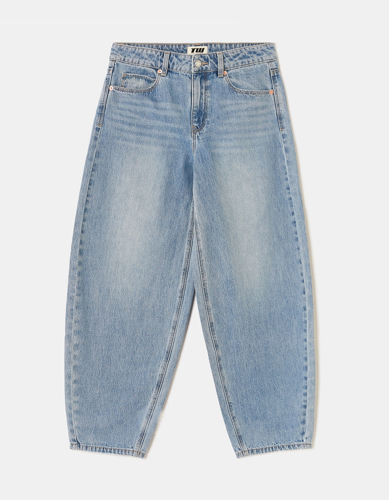 High Waist Barrel Jeans | Vintage Wash