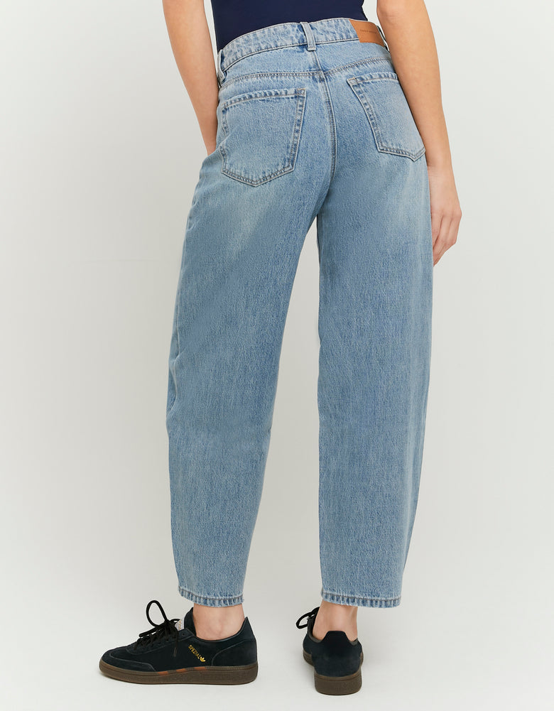 High Waist Barrel Jeans | Vintage Wash