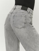 High Waist Barrel Jeans | Grey Wash