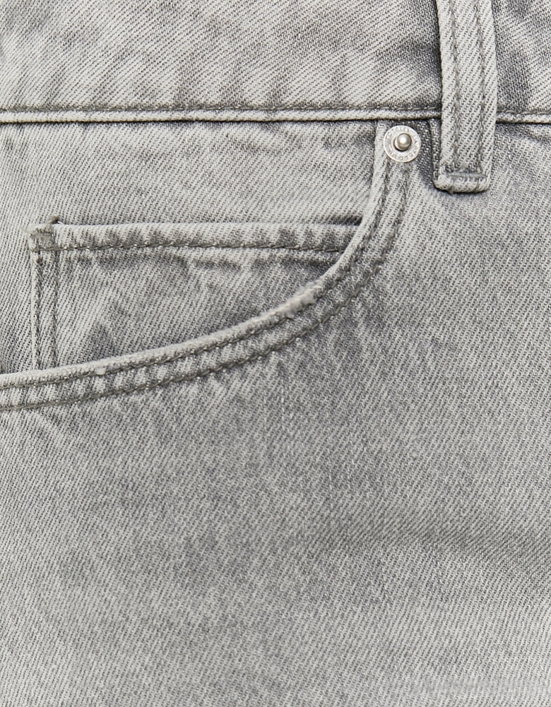 High Waist Barrel Jeans | Grey Wash