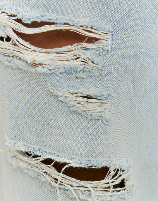 Mid Waist Barrel Jeans | Blue Wash